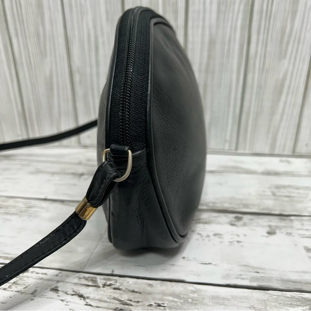 Gucci Vintage Black Leather  Crossbody Bag Gold Hardware - Picture 5 of 14